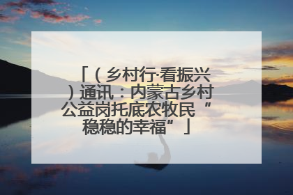 （乡村行·看振兴）通讯：内蒙古乡村公益岗托底农牧民“稳稳的幸福”