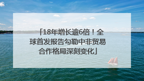 18年增长逾6倍！全球首发报告勾勒中非贸易合作格局深刻变化
