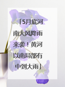 5月底河南大风降雨来袭！黄河以南局部有中到大雨