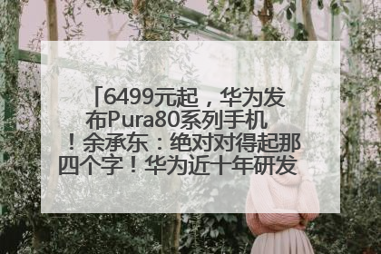 6499元起，华为发布Pura80系列手机！余承东：绝对对得起那四个字！华为近十年研发投入12490亿元