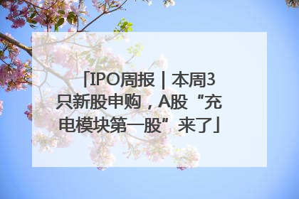 IPO周报｜本周3只新股申购，A股“充电模块第一股”来了